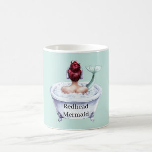 Redhead Mermaid in Tub Coffee Mug