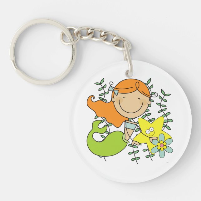Redhead Mermaid Key Ring (Front)