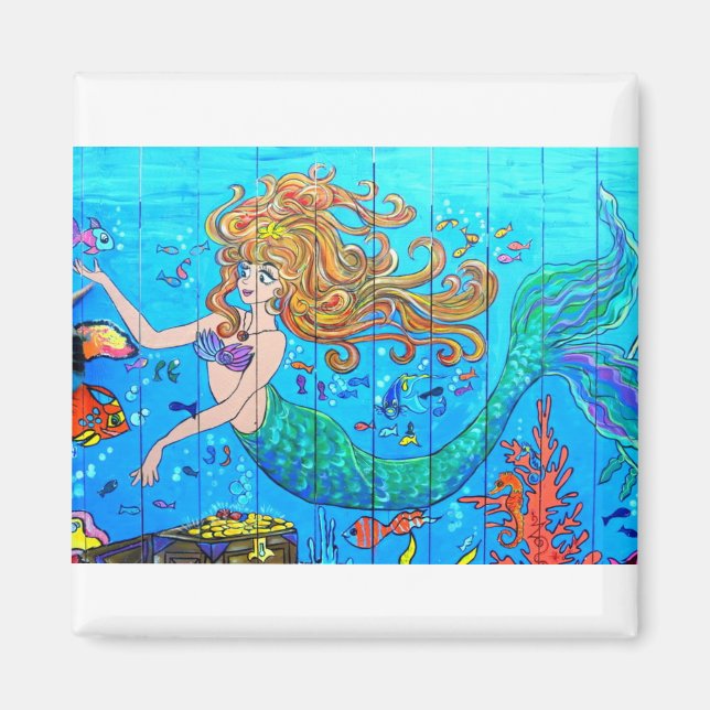 redhead mermaid magnet (Front)