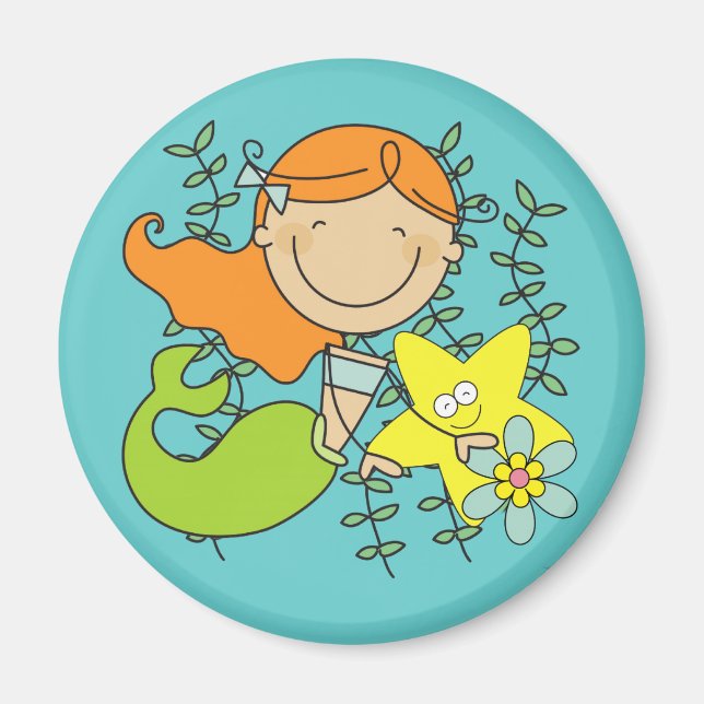 Redhead Mermaid Magnet (Front)