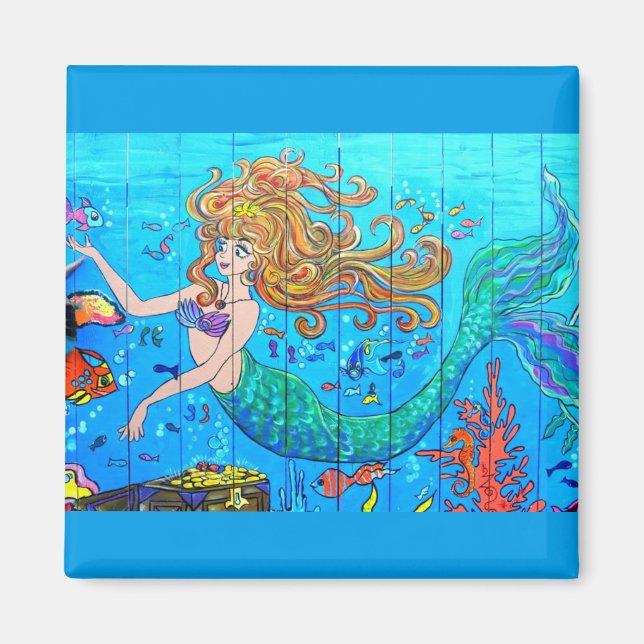 redhead mermaid magnet (Front)