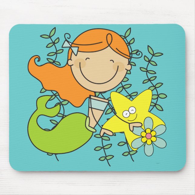 Redhead Mermaid Mouse Mat (Front)