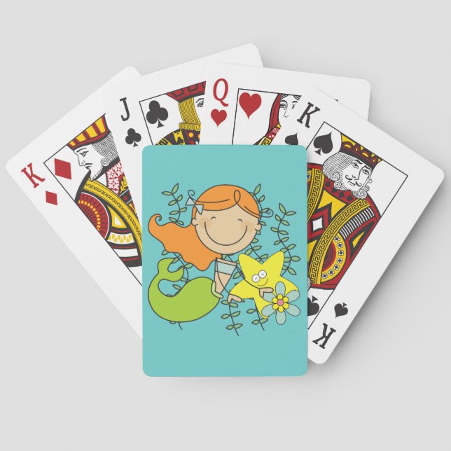 Redhead Mermaid Playing Cards (Back)