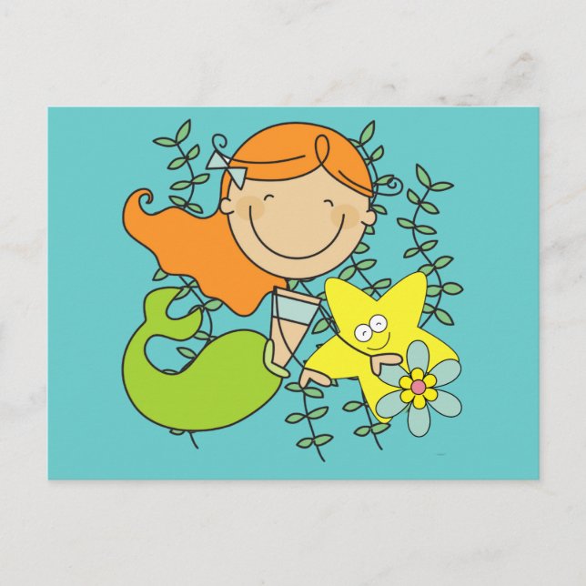 Redhead Mermaid Postcard (Front)