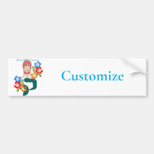 Redhead Mermaid Princess Thunder_Cove Bumper Sticker