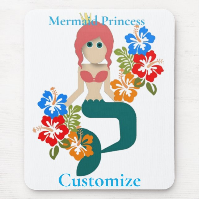 Redhead Mermaid Princess Thunder_Cove Mouse Mat (Front)
