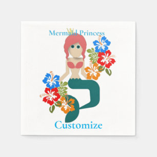 Redhead Mermaid Princess Thunder_Cove Napkin