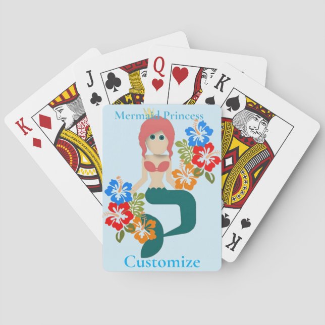 Redhead Mermaid Princess Thunder_Cove Playing Cards (Back)