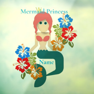 Redhead Mermaid Princess Thunder_Cove Window Cling