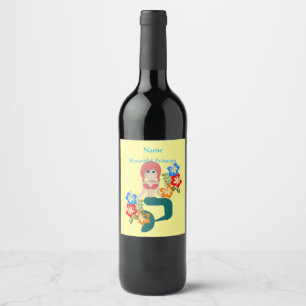 Redhead Mermaid Princess Thunder_Cove Wine Label