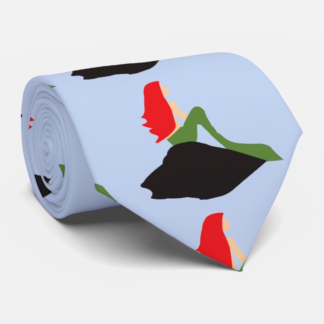 Redhead Mermaid Sitting Thunder_Cove  Tie (Rolled)