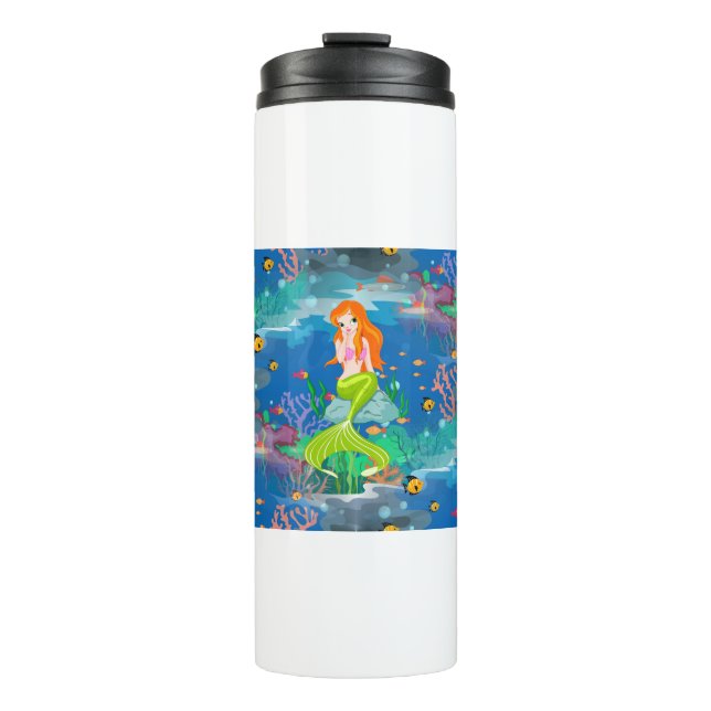 redhead mermaid thermal tumbler (Front)