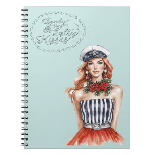Redhead Nautical Sailing Salty Kisses Notebook