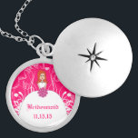 Redhead Pink Wedding Bridesmaid Locket Necklace<br><div class="desc">Redhead Bridesmaid Wedding Keepsake Wedding Keepsake Wedding Party Necklaces - to change background colour - click customise - click edit - choose last tool in drop down menu and choose from one of the colours shown or enter your rgb hex code for your custom wedding colour- to change font colour...</div>