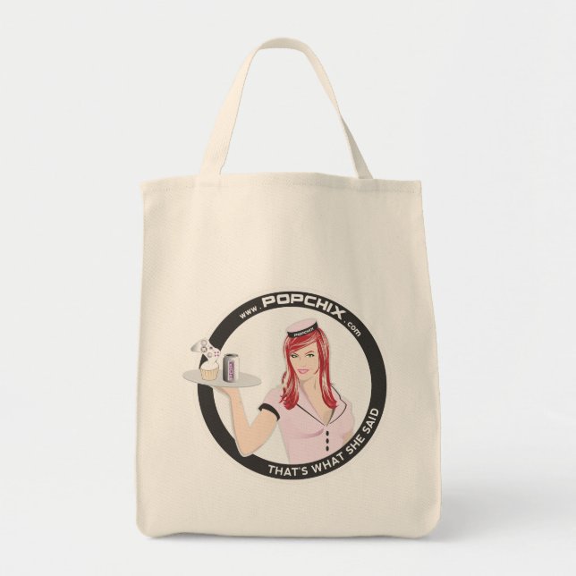 Redhead PopChiX Girl Grocery Tote! Tote Bag (Front)