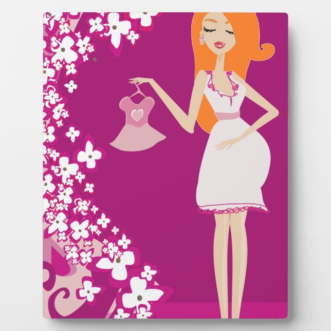 redhead pregnant woman plaque (Front)