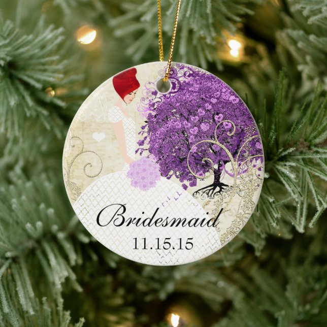 Redhead Radiant Purple Heart Leaf Tree Wedding Ceramic Tree Decoration (Tree)