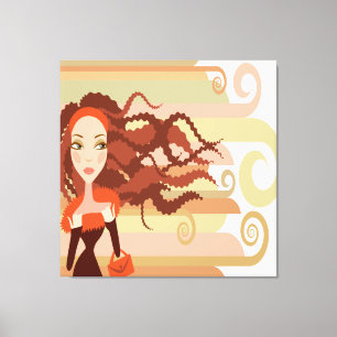 Redhead Rasta Girl Wrapped Canvas