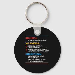 Redhead Red Hair Ginger Freckles Redheads Gift Key Ring