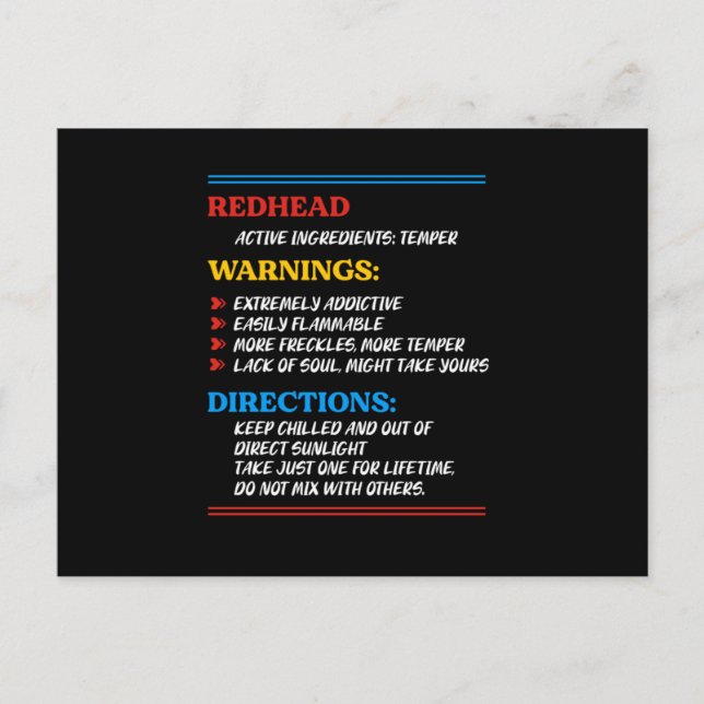 Redhead Red Hair Ginger Freckles Redheads Gift Postcard (Front)