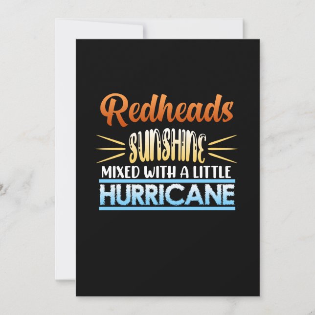 Redhead Sunshine Hurricane Cute Red Hair Girls Invitation (Front)