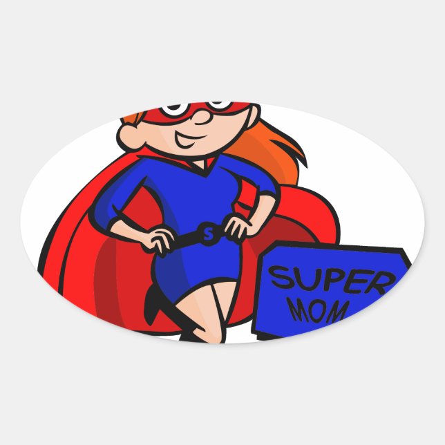 redhead super mum oval sticker (Front)