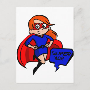 redhead super mum postcard