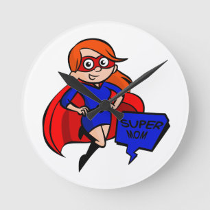 redhead super mum round clock