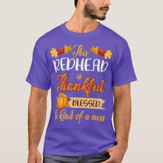 Redhead Thankful Thanksgiving T-Shirt