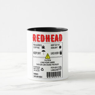 Redhead Warning Label Mug