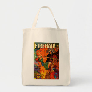 Redhead Warrior Maid Fighting Wolves Tote Bag