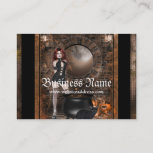 Redhead Witch Fantasy Business Cards