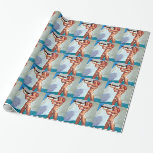 Redhead with Spyglass Pin Up Wrapping Paper