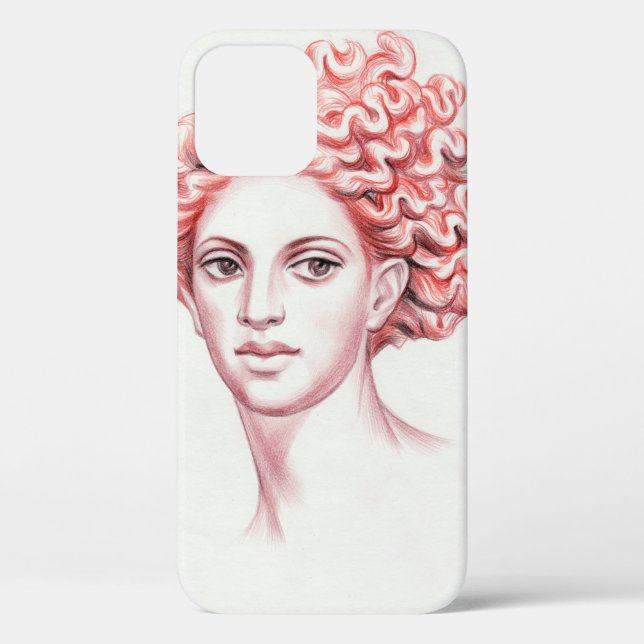 Redhead woman head stock illustration Case-Mate iPhone case (Back)