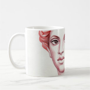 Redhead woman head stock illustration coffee mug