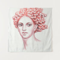 Redhead woman head stock illustration