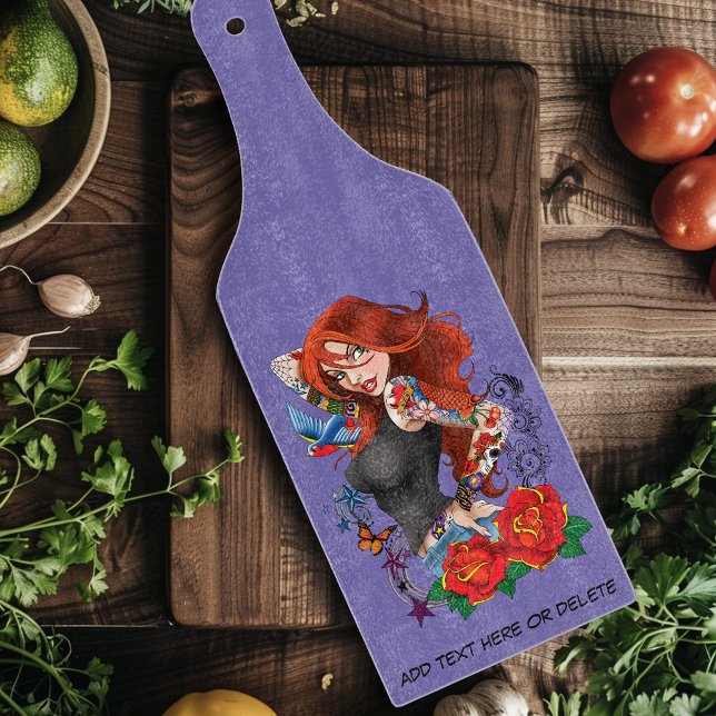 Redhead Woman Tattoos Cutting Board (Creator Uploaded)