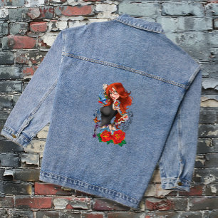 Redhead Woman Tattoos Denim Jacket