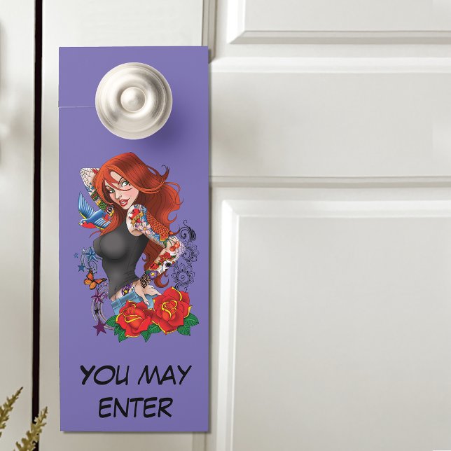 Redhead Woman Tattoos Door Hanger (Creator Uploaded)