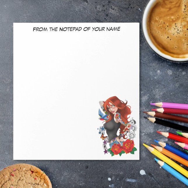Redhead Woman Tattoos Notepad (Creator Uploaded)