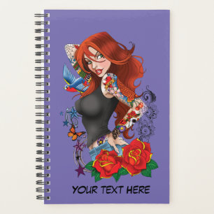 Redhead Woman Tattoos Planner