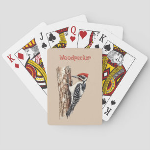 Redhead Woodpecker Bird Playing Cards