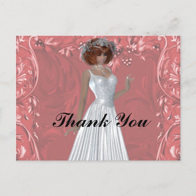 Redheaded Bride - White Gown Design 1 Postcards (Front)