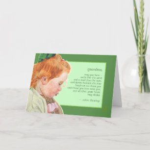 Redheaded Girl St Patrick’s Day Grandma Blessing Card