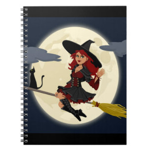REDHEADED HALLOWEEN WITCH NOTEBOOK