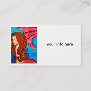 redheaded mermaid business card