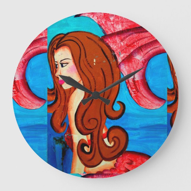 redheaded mermaid clock (Front)