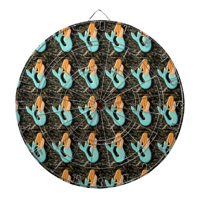 redheaded mermaid dartboard (Front)