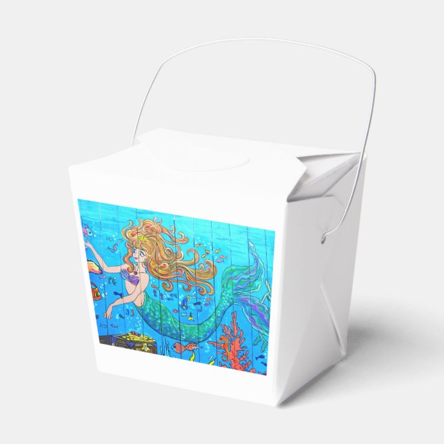 redheaded mermaid favour box (Front Side)