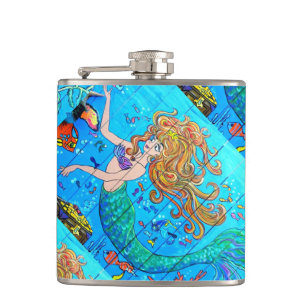 redheaded mermaid flask